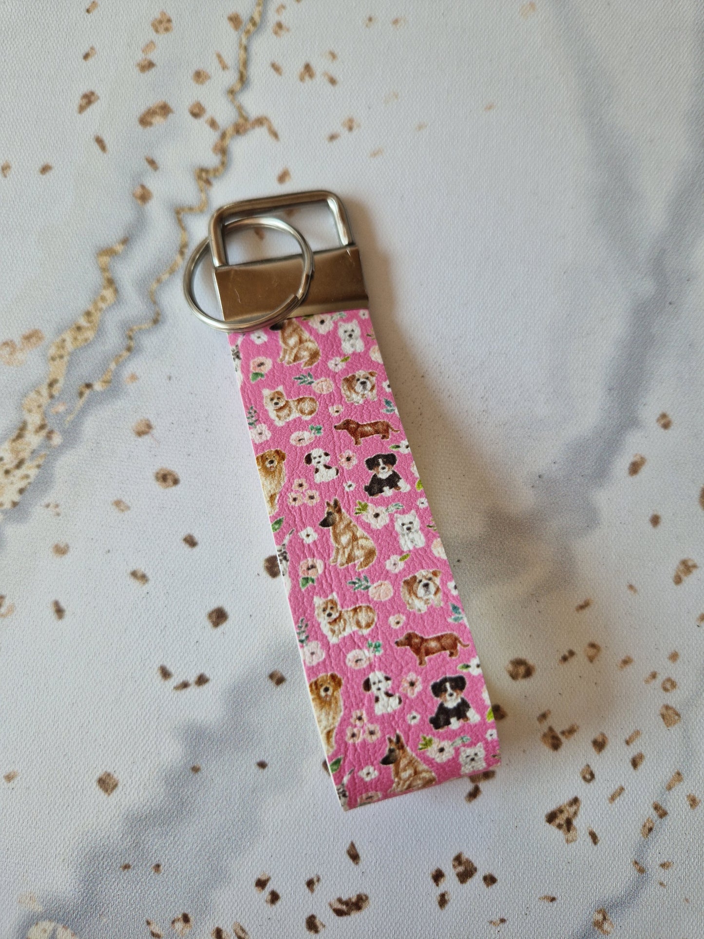 Pink Dog Wristlet - Keyrings