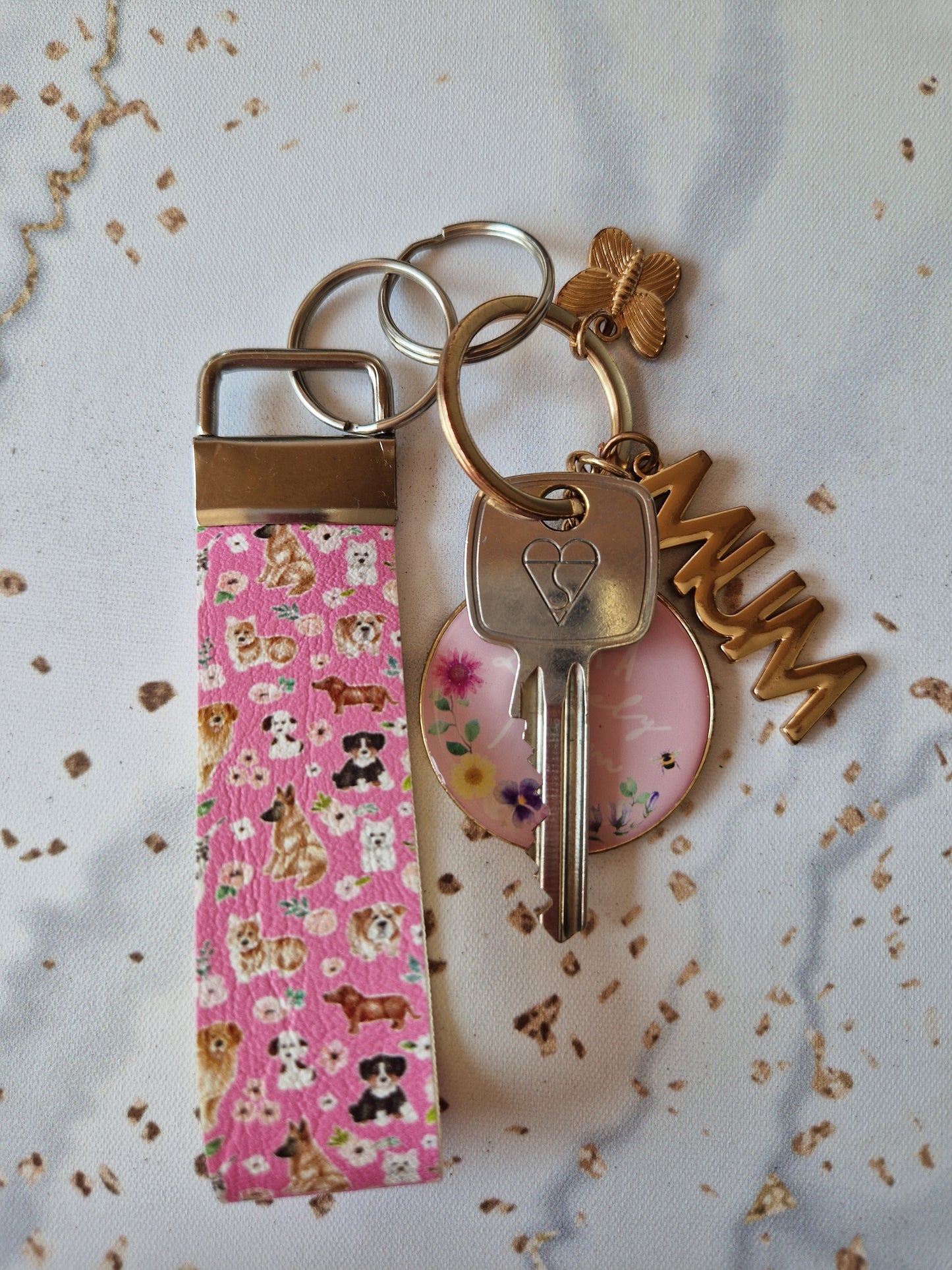 Pink Dog Wristlet - Keyrings