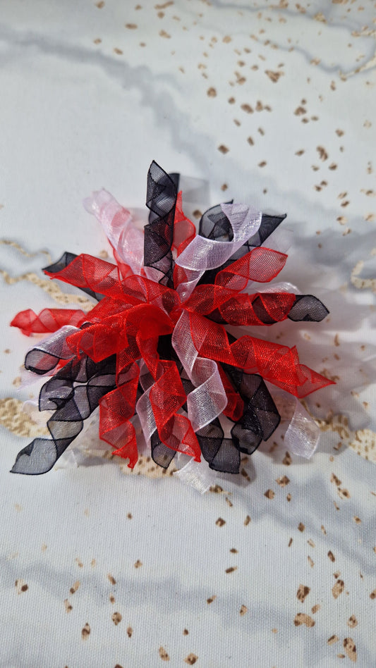 Red, Black and White Korker Hairbow