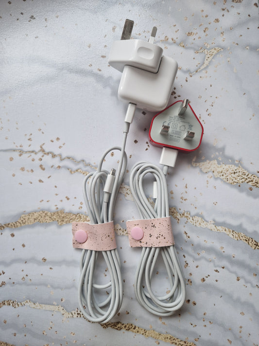 Cable Tidy - Pink & Gold Speckle