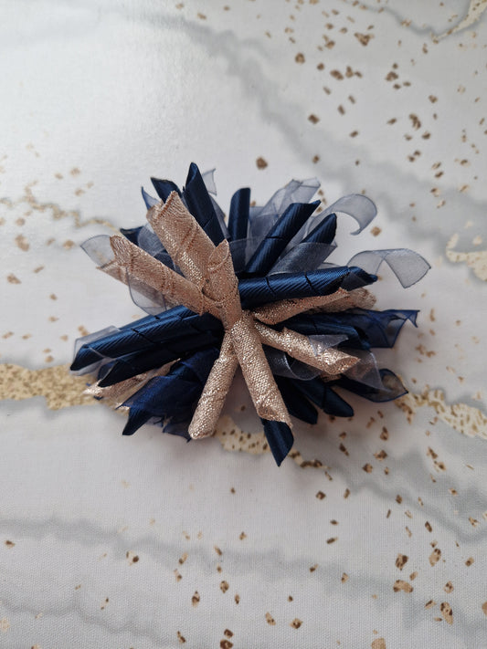 Rose Gold & Navy Korker Bow